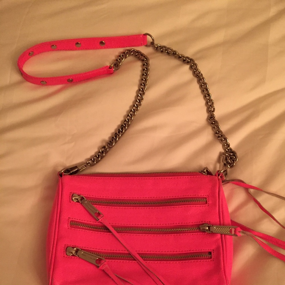 Hot pink REBECCAMINKOFF designer cross body bag